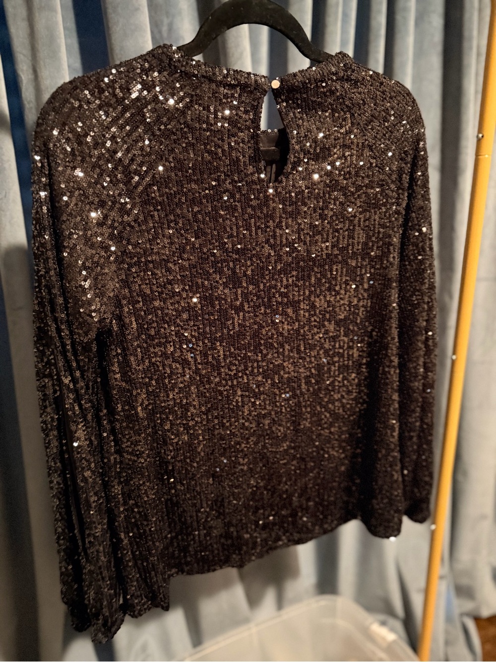 Cable & Gauge Black Sequin Long-Sleeve Top - Picture 3 of 4